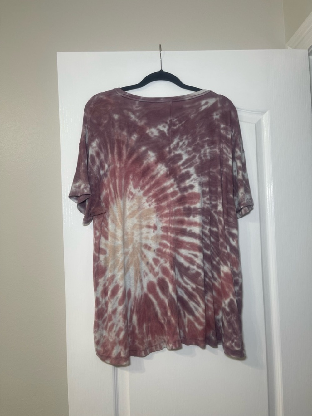 American Eagle Mauve Tie-Dye Short Sleeve Boho Hippie Hi Low Tee Size Large - Picture 3 of 13